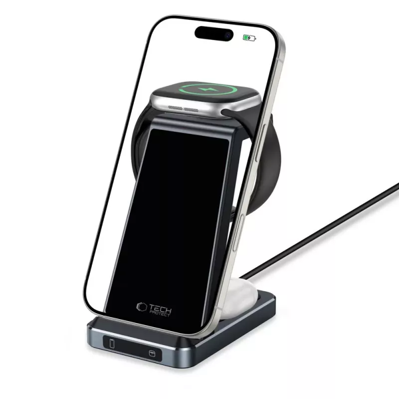 Tech-Protect QI15W-A26 3IN1 Wireless Charging Station Negro