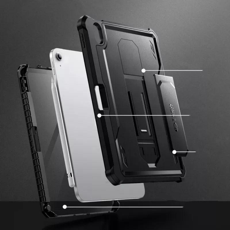 Tech-Protect Kevlar Pro funda para iPad 10.9 (10th Gen, 2022) / iPad 11 (2025), negro