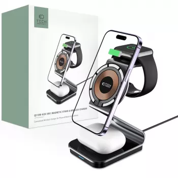Tech-Protect QI15W-A29 3IN1 MagSafe Wireless Charging Station Negro