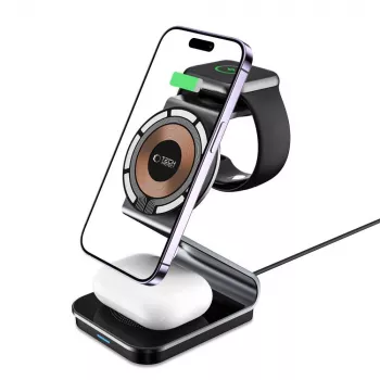 Tech-Protect QI15W-A29 3IN1 MagSafe Wireless Charging Station Negro