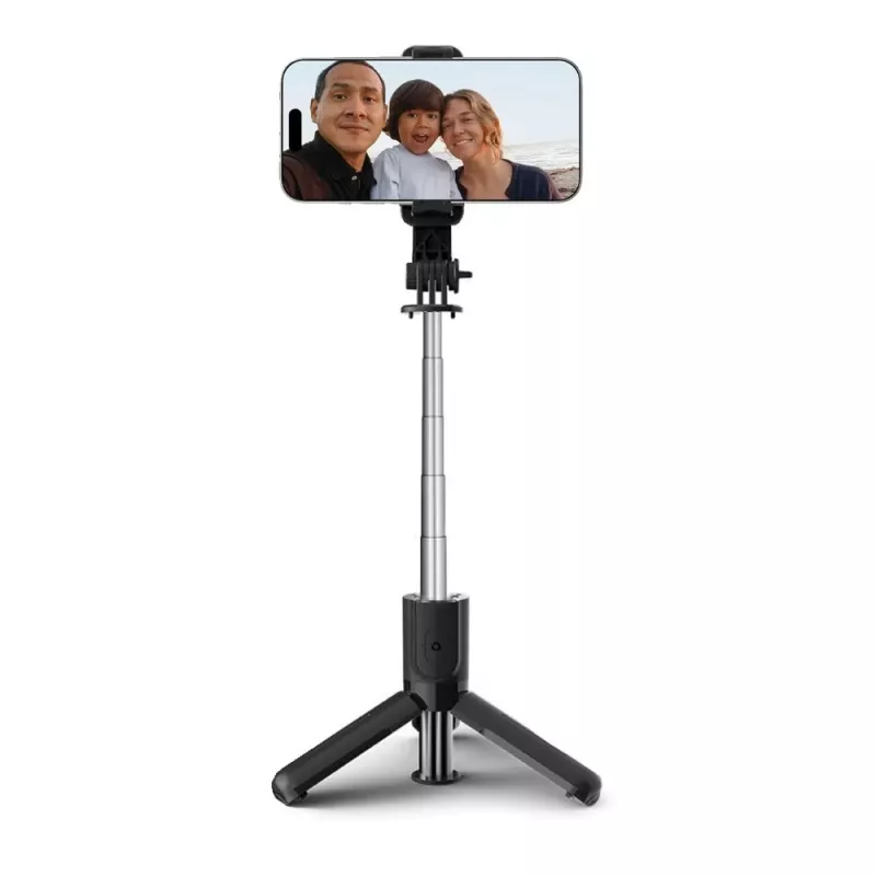 Tech-Protect L02S palo selfie con trípode y mando Bluetooth, negro