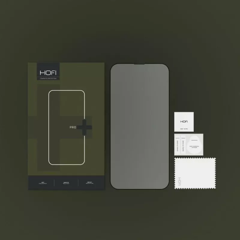 HOFI Glass Pro+ Protector de Pantalla de Cristal Templado para Apple iPhone 13 / 13 Pro / 14, Negro