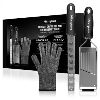 Microplane Set de Ralladores Gourmet + Guante de Protección