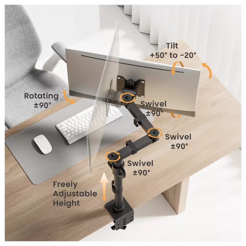 Soporte de mesa Equip 17-32/1TFT 360° altura ajustable 20 kg negro