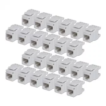 StarTech.com Cat6 Keystone Jack Pack de 24, Acoplador Keystone RJ45 Ethernet, Toma de pared UTP Cat6, 180 grados 110 Punch Down, Blanco
