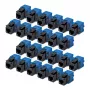 StarTech.com Cat6 Keystone Jack Pack de 24 - Acoplador Keystone RJ45 Ethernet, UTP, 180 grados, sin herramientas, Negro/Azul, 10GBase-T
