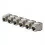 StarTech.com Módulo Keystone Cat8 Pack de 6 Acoplador Keystone RJ45 Ethernet, Toma de pared UTP Cat8, 180 grados, sin herramientas, plano, plata, RJ-45, Hembra, 25/40GBase-T