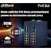 Dahua CHS4412-8GT-125 Switch industrial gestionado, 12 puertos (8x Gigabit RJ45 + 4x SFP), alimentación dual DC, carril DIN