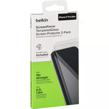 Belkin ScreenForce Protector de pantalla de cristal templado para Apple iPhone 17 Pro Max (pack de 2) - Clear