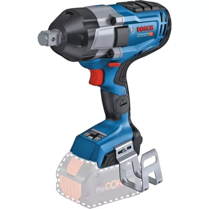 BOSCH Professional BITURBO GDS 18V-1050 HC atornillador de impacto a batería, accionamiento cuadrado de 3/4 inch, 18 V, solo (azul/negro, Bluetooth, L-BOXX)