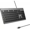UNITEK SlimTap teclado de oficina con cable, USB-A, gris