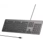 UNITEK SlimTap teclado de oficina con cable, USB-A, gris