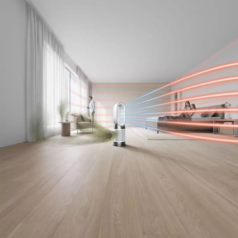 Dyson Purifier Hot+Cool HP1 purificador de aire, calefactor y ventilador, 27 m², 61,4 dB, blanco/oro