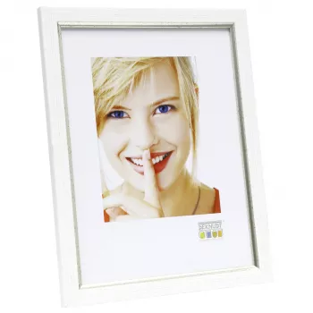 Deknudt S46AF1 marco de fotos individual 13x18 cm plata MDF plástico blanco paspartú