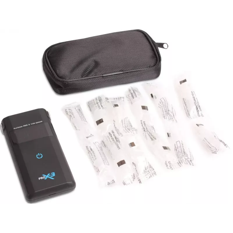 AlcoFind PRO-X-3 Alcoholímetro con boquillas, calibración de 12 meses