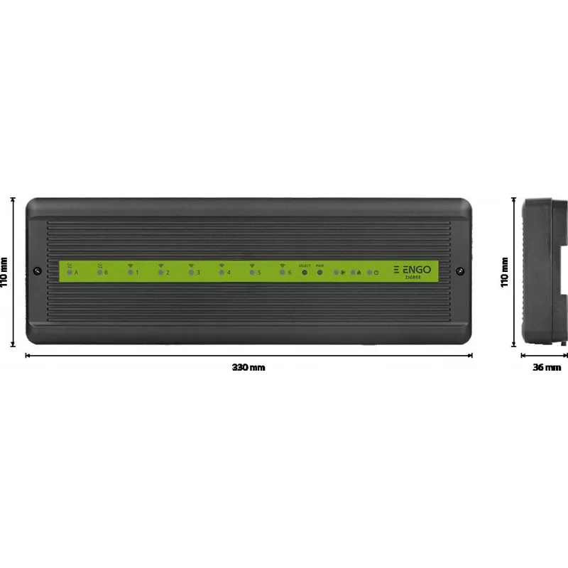 ENGO Controls ECB62-ZB Unidad central Smart Home, 6 zonas inalámbricas + 2 cableadas, 230V