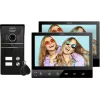 Eura VDP-80C5 Videoportero para dos viviendas, Negro, 2x 7 pulgadas LCD, FHD, 2 entradas, cámara 1080p, lector RFID, montaje en superficie