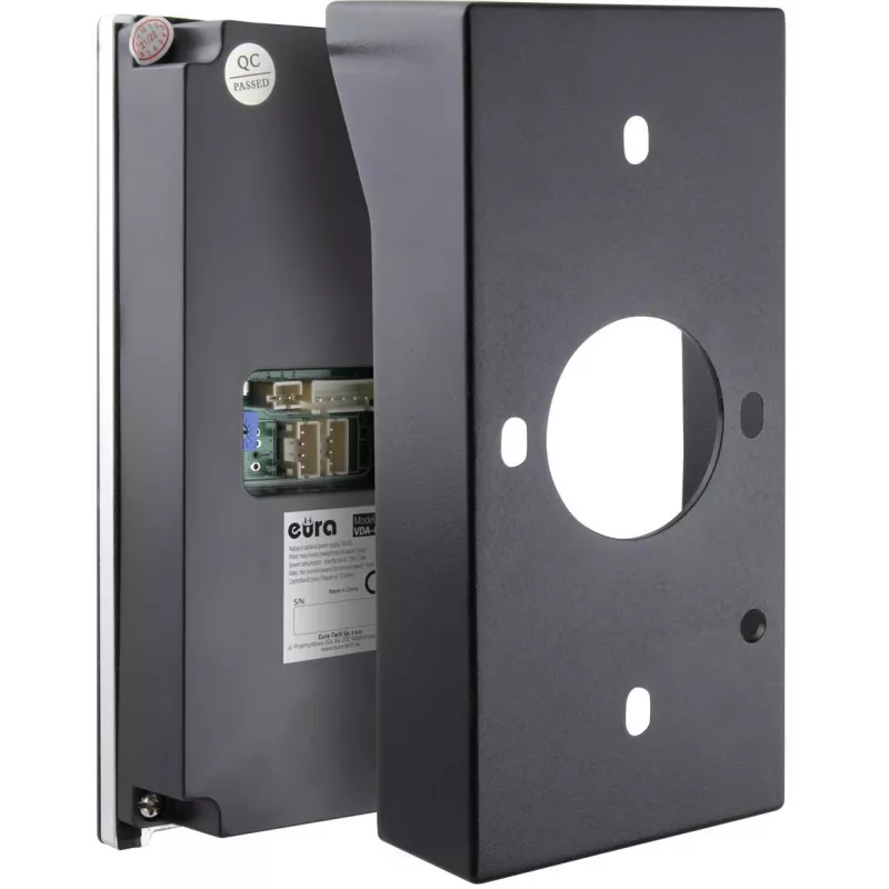 Eura VDP-80C5 Videoportero para dos viviendas, Negro, 2x 7 pulgadas LCD, FHD, 2 entradas, cámara 1080p, lector RFID, montaje en superficie