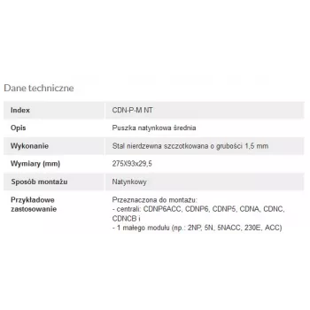 ACO CDN-P-M NT Marco de superficie Medium con cubierta para CDNP5/6, CDNC/B, CDNA