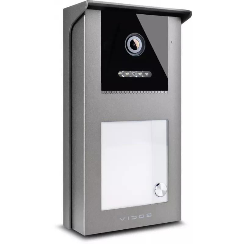 VIDOS IPX S101-1 Panel exterior con lector RFID, cámara 2MP, PoE, negro