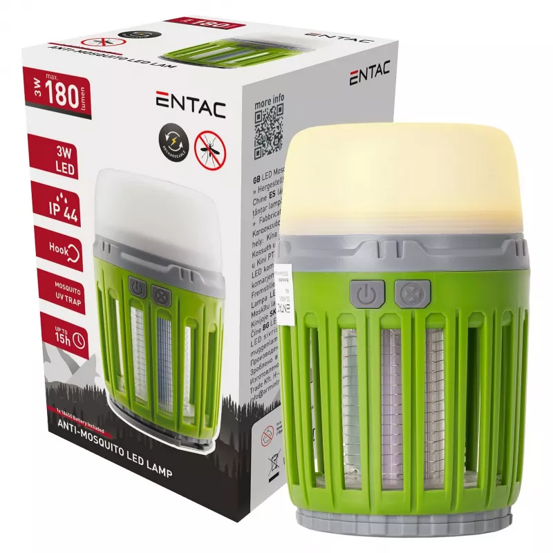 ENTAC Trampa UV para mosquitos Linterna de camping verde
