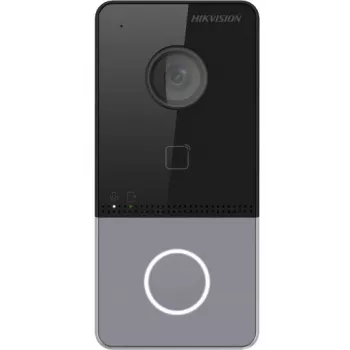 Hikvision DS-KV6113-PE1(C) Estación de portero con cámara de 2 MP, PoE, lector de tarjetas Mifare, IP65, IK08, negro