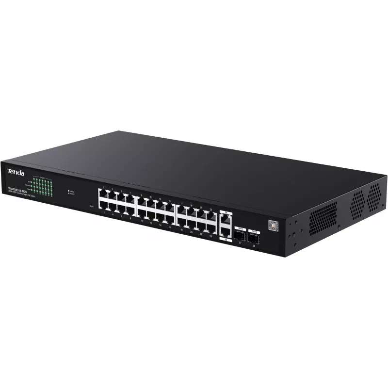 Tenda TEG2228P-24-410W Switch PoE+ gestionado 26x Gigabit Ethernet + 2x SFP, 410W