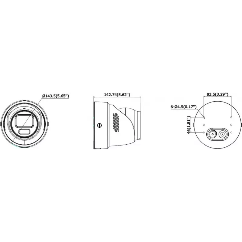 Hikvision DS-2CD2H123G2-LIZS2UY/SL(2.8-12mm)/O-STD Cámara IP turret AcuSense 2MP con luz estroboscópica y alerta de audio