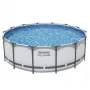 Bestway 5612X Steel Frame Above Ground Pool 427 x 122 cm (14 ft x 48 in) Piscina redonda con estructura de acero con bomba de filtro, escalera, cubierta, lona de fondo y dosificador ChemConnect
