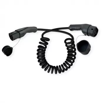 ROLINE Cable de carga de VE en espiral Tipo 2 3 fases 16A 11kW 7,5m