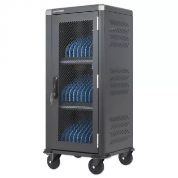 Manhattan 181471 Carro de Carga USB-C de 30 Bahías, 30 W por Puerto, Negro
