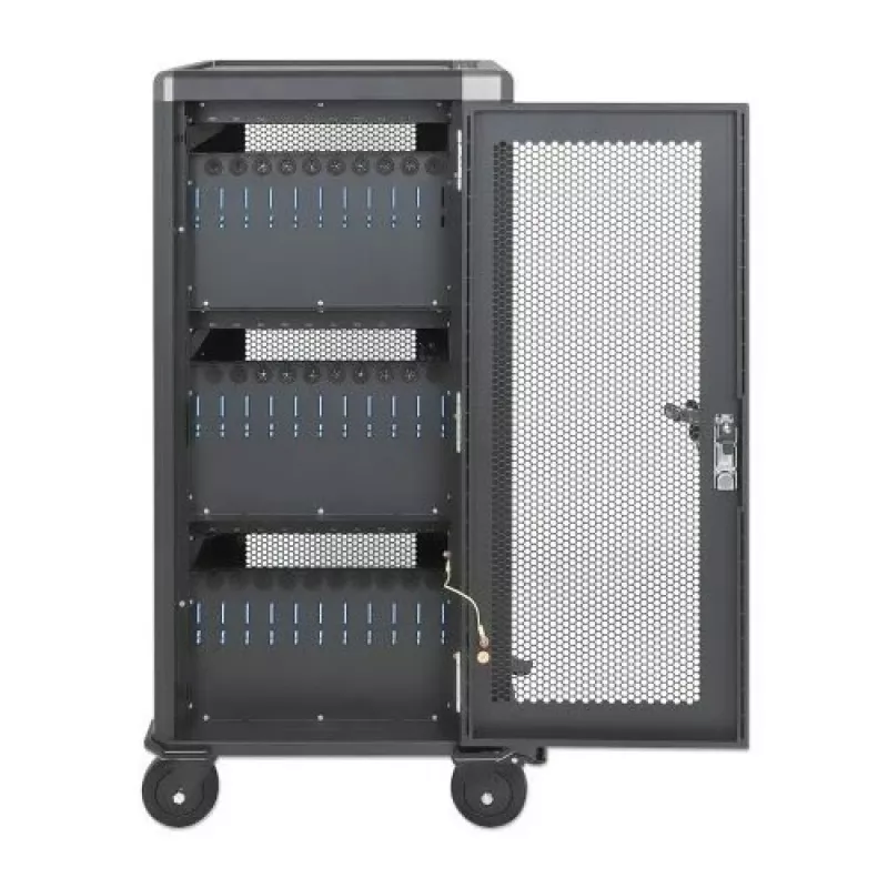 Manhattan 181471 carro de carga USB-C de 30 compartimentos, 30 W por puerto, negro