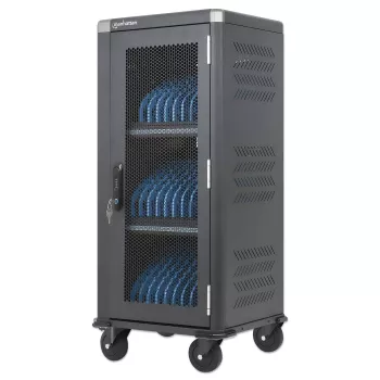 Manhattan 181471 Carro de Carga USB-C de 30 Bahías, 30 W por Puerto, Negro