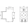 Noark Ex9DS-F 106194 base de enchufe modular, carril DIN TH-35, 2,5 m, Schuko (tipo F), 16 A, 250 V, Blanco/Gris