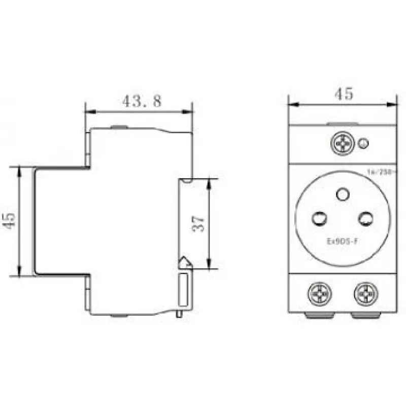 Noark Ex9DS-F 106194 base de enchufe modular, carril DIN TH-35, 2,5 m, Schuko (tipo F), 16 A, 250 V, Blanco/Gris