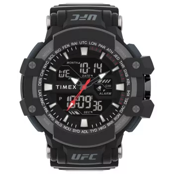 TIMEX reloj digital de hombre TW5M51800 53mm caja de resina correa de resina negra esfera gris luz nocturna INDIGLO 100m resistencia al agua