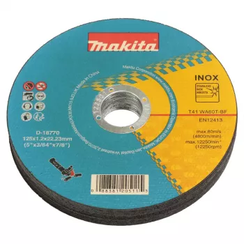 Makita D-18770-12 Disco de corte INOX para amoladora angular a batería 125mm x 1,2mm