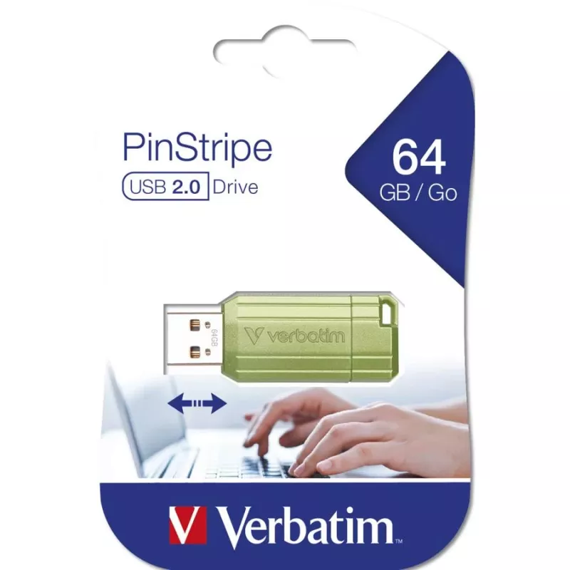 Verbatim Store n Go Pinstripe USB 2.0 Eucalyptus Green 64GB Memoria USB