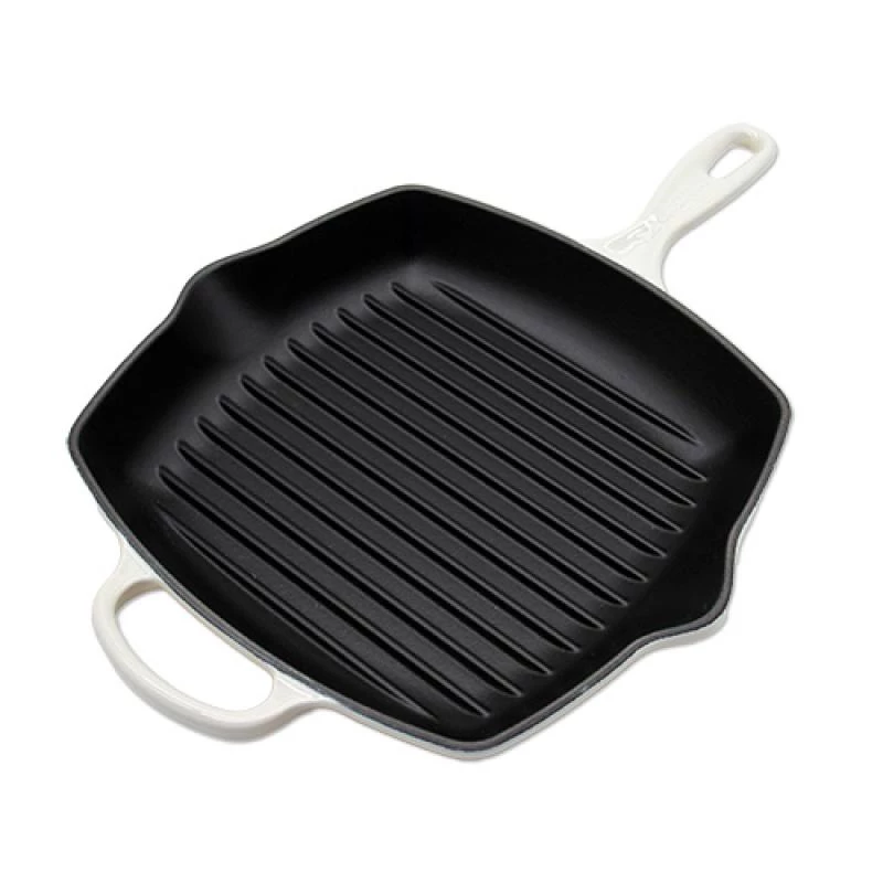 Le Creuset Signature Grill cuadrada 26cm Meringue