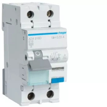 HAGER RCBO 1P+N 6kA B 16A/30mA Tipo A ADA916D