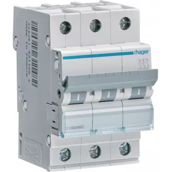 Hager MBN320E MCB 3 polos 20A característica de disparo B 6kA Interruptor automático