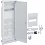 HAGER Volta Hybrid Cuadro de distribución empotrable, 12 módulos, 1 fila, 3 placas de montaje, toma de corriente 230V, blanco (RAL 9010)