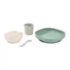 Beaba set de alimentación de silicona para bebé con base de succión - verde salvia (913603)