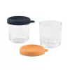 BEABA set de tarros de vidrio con tapas 2 x 250 ml Night Blue/Honey
