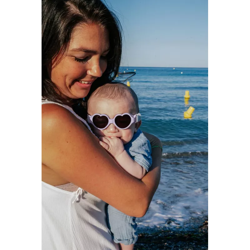 Beaba Baby Heart gafas de sol para bebé con banda elástica 0-9 meses lila