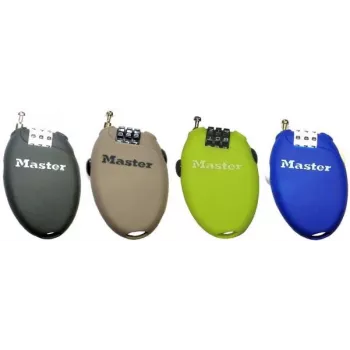 Master Lock 4603EURD Candado de cable con combinación y cable retráctil, Negro