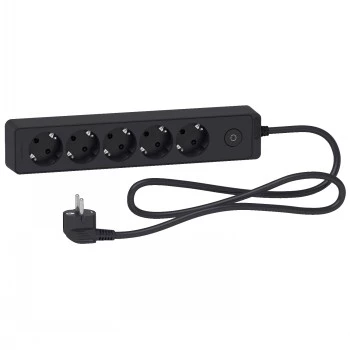 Schneider Electric Unica Extend alargador Schuko 5 tomas antracita
