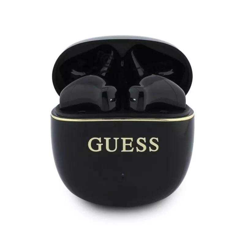 GUESS Glossy Gold Line Classic Auriculares TWS Negros