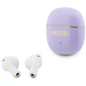 GUESS Glossy Gold Line Classic Auriculares TWS - Lila