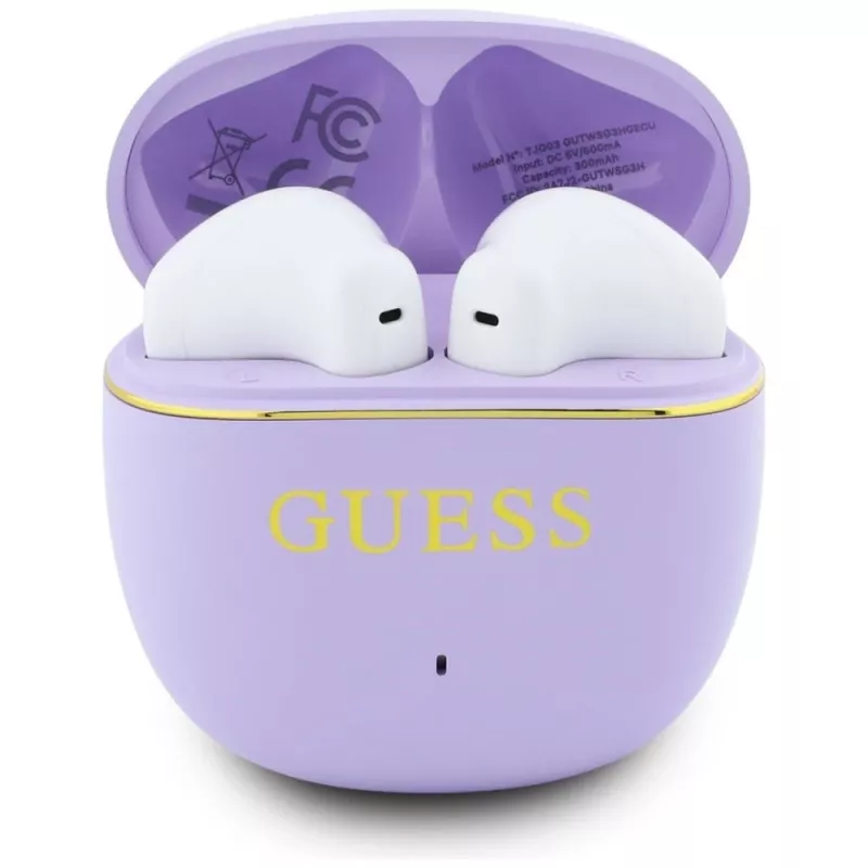 GUESS Glossy Gold Line Classic Auriculares TWS - Lila